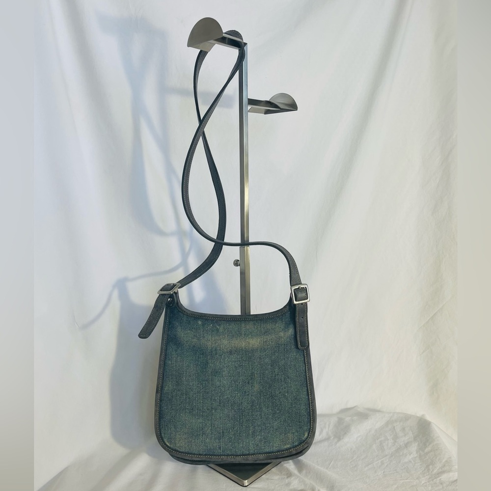Coach 8114 Hippie Blue Denim Leather Crossbody Flap Bag Made in Costa Rica